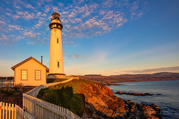 California Coast Lighthouse Sunset