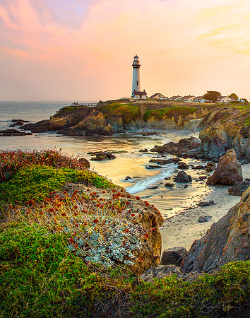 Golden Hour At Pigeon Point Lighthouse