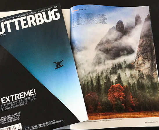 Yosemite Valley Autumn Mist was selected as Shutterbug Magazine's "Final Shot" in the January 2016 Edition