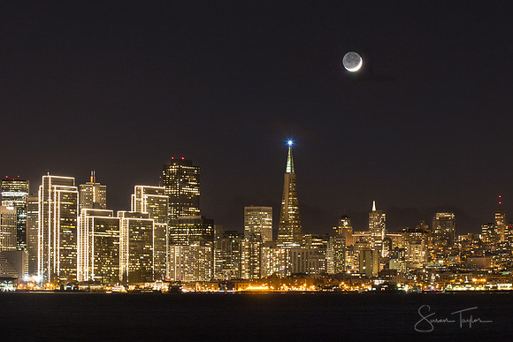 Moon Over Festive San Francisco