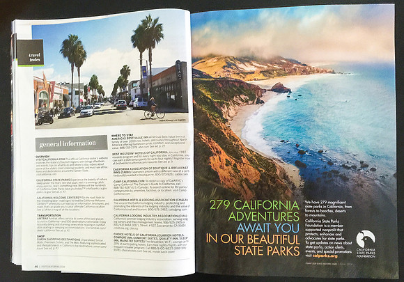 California 2016 Official Visitor's Guide. California State Parks Foundation Ad.