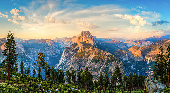 Heaven and Earth - Half Dome Sunset Pano