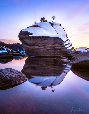 Winter at Bonsai Rock, Lake Tahoe