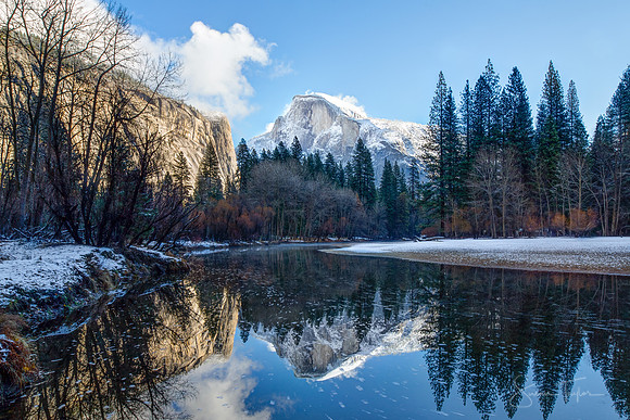 Half Dome Winter Reflection