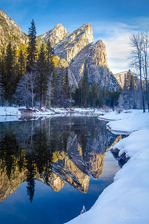 Three Brothers Winter Reflection, Yosemite