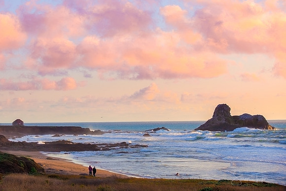 California Beach Sunset Stroll