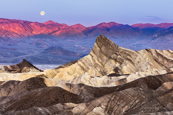 Zabriskie Point Moonset, Death Valley