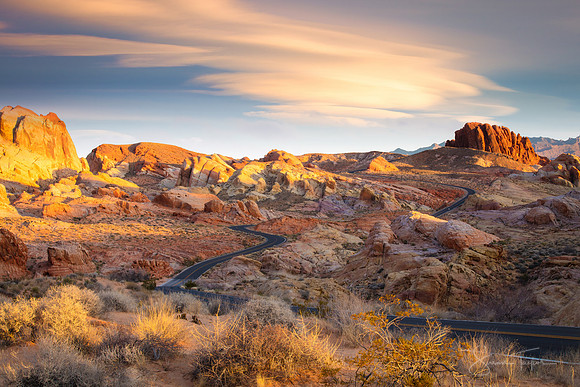 Morning Cruise Though Valley Of Fire State Park, Nevada