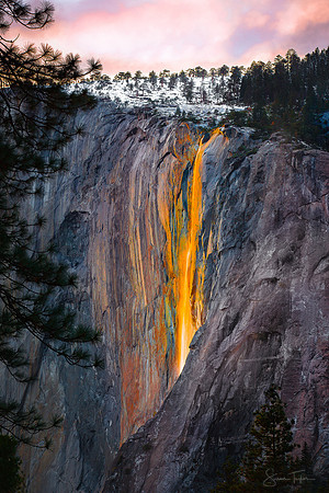 Final Glow Of Horsetail Fall, Yosemite