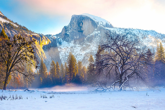 Winter Sunrise In Yosemite Valley