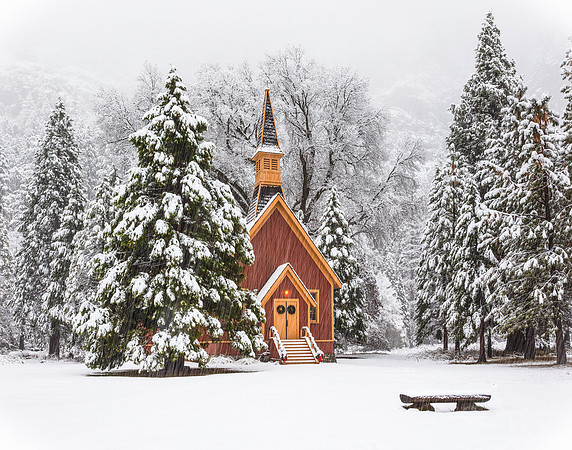 Yosemite Chapel In Snow