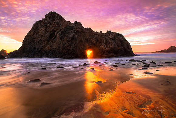 Keyhole Arch Sunset, Big Sur