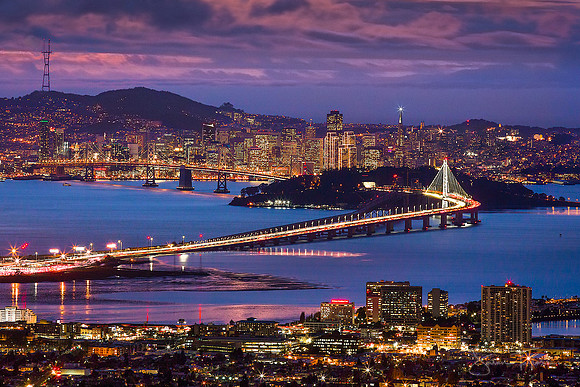 San Francisco  New Bay Bridge Holiday Lights