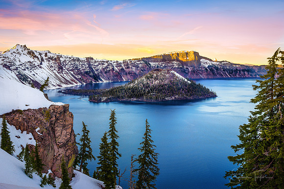 Wizard Island Sunset, Crater Lake