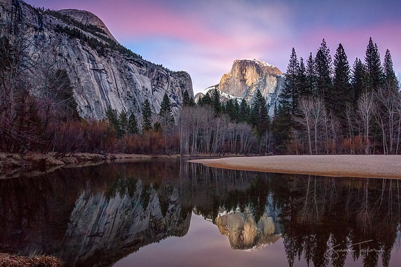 Peaceful Night Reflections In Yosemite Valley
