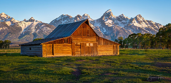 Sunrise Over The John Moulton Barn and Teton Range